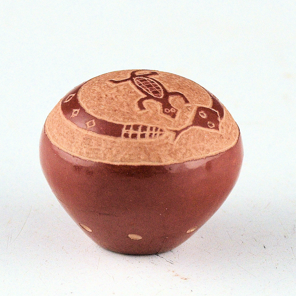 Lonewolf, Greg - "Mimbres Snake and Lizards" Seedpot (1990s) - Image 3