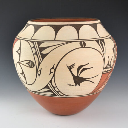 Gachupin, Helen - 9" Tall Jar with Birds and Clouds (1970s)