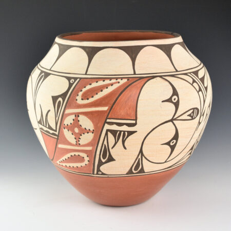 Alternative view of Gachupin, Helen - 9" Tall Jar with Birds and Clouds (1970s)