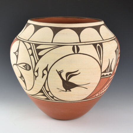 Alternative view of Gachupin, Helen - 9" Tall Jar with Birds and Clouds (1970s)