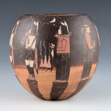 Alternative view of Sahmie, Ida - "Night Chant" Bowl with 10 Figures (2000)