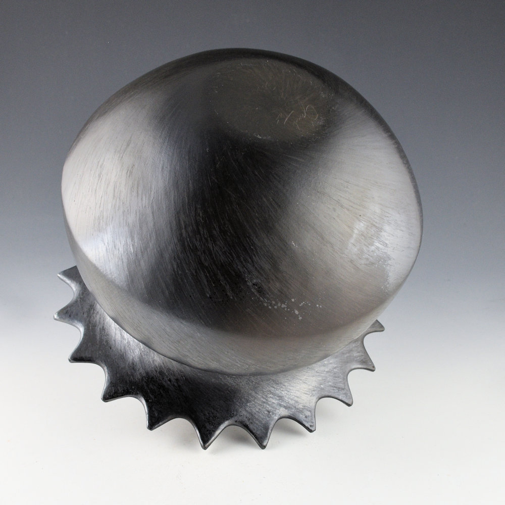 Tso, Jared - "Moon Flower" Black Fired Jar with 20 Pointed Rim - Image 7