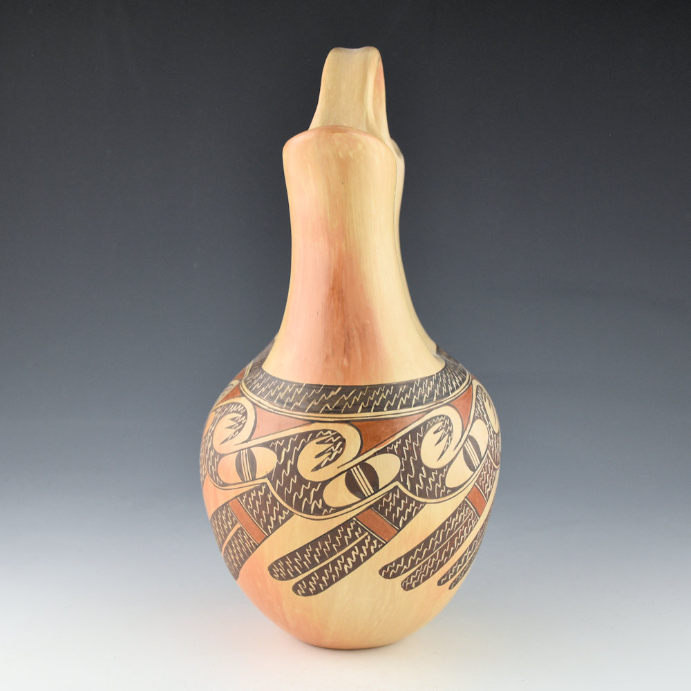 Sahme, Jean - 10" Tall Wedding Vase with Bird Wing Migrations (1990s) - Image 4