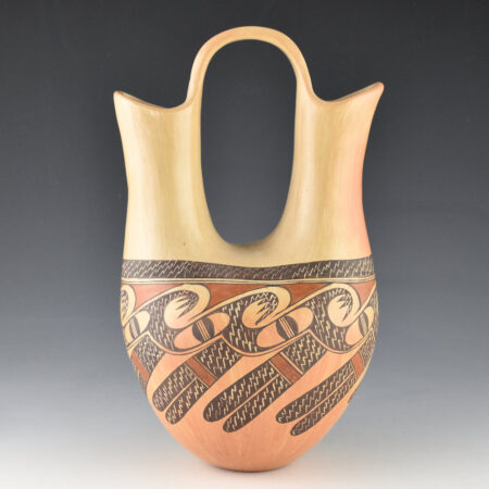 Alternative view of Sahme, Jean - 10" Tall Wedding Vase with Bird Wing Migrations (1990s)