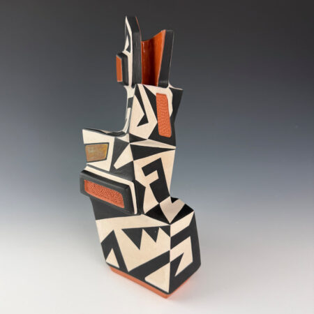 Alternative view of Suina, Jeff - 9" Tall "River" Angular Geometric Design Jar