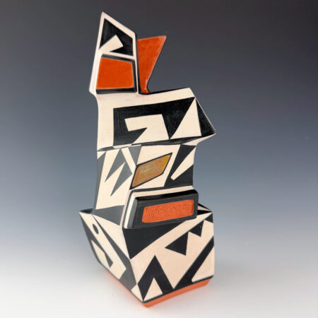 Suina, Jeff - 9" Tall "River" Angular Geometric Design Jar