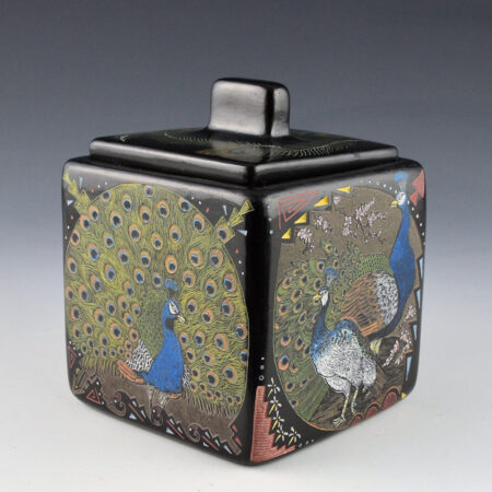 Tafoya, Jennifer & Jason Ebelacker - Lidded Box with Seven Peacocks (2017)