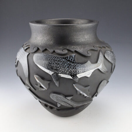 Alternative view of Tafoya, Jennifer & Chris Youngblood -  "Whale of a Shark Tail" Water Jar with Whale Sharks and Sharks