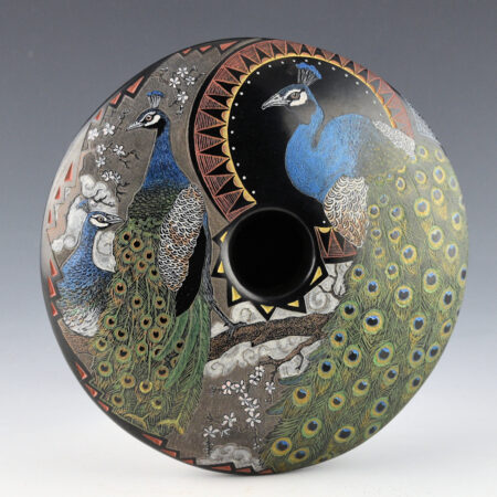 Alternative view of Tafoya, Jennifer & Jason Ebelacker - Wide Bowl with Three Peacocks (2017)