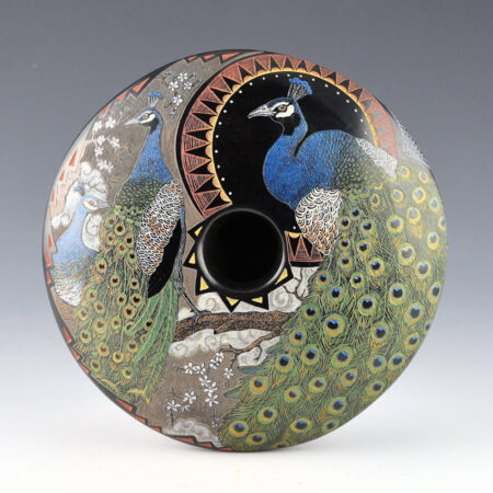 Tafoya, Jennifer & Jason Ebelacker - Wide Bowl with Three Peacocks (2017)