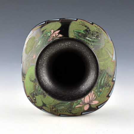 Alternative view of Tafoya, Jennifer - "Lillypad Leapers" Jar with Frogs, Lillypads, and Avanyu