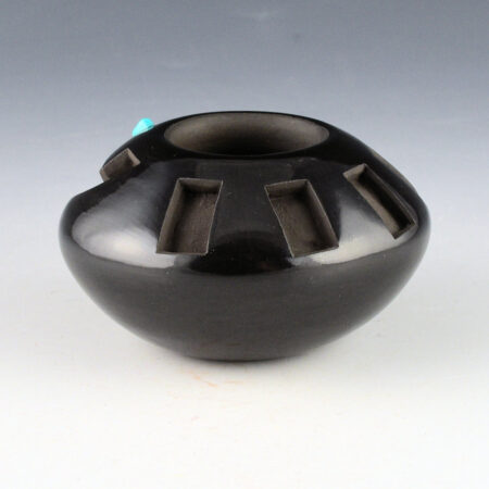 Alternative view of Baca, Anthony and Joanna - Bowl with Carved Clouds, Rain, and Turquoise