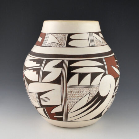 Alternative view of Navasie, Joy "Frogwoman" - " Tall Jar with Swirling Birds and Clouds (1980s)