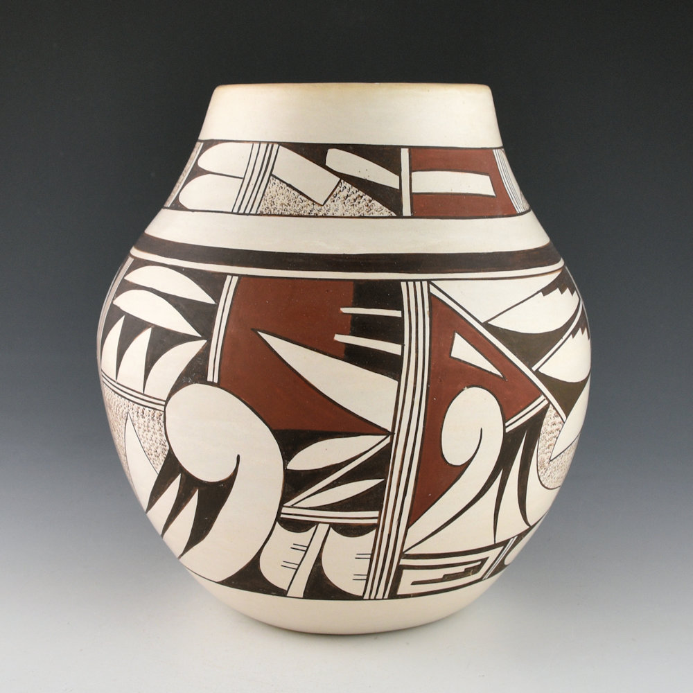 Navasie, Joy "Frogwoman" - " Tall Jar with Swirling Birds and Clouds (1980s) - Image 5