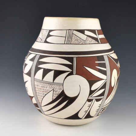 Navasie, Joy "Frogwoman" - " Tall Jar with Swirling Birds and Clouds (1980s)