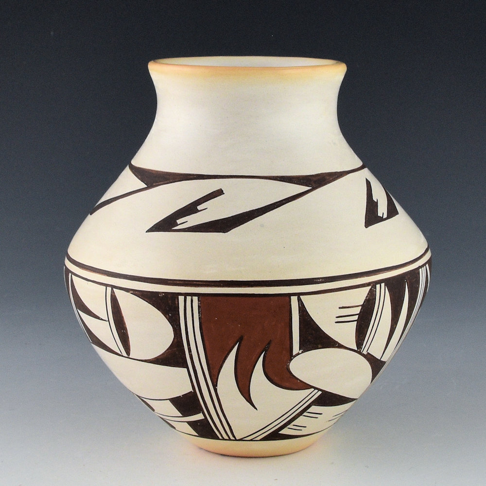 Navasie, Joy "Frogwoman" - Water Jar with Swirling Clouds and Bird Wings (1980s)