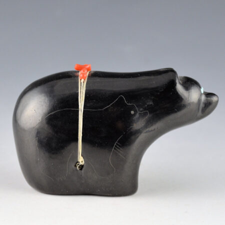 Alternative view of Sanchez, Kathy "Wan Povi" - Black and Sienna Clay Bear with Turquoise Insets