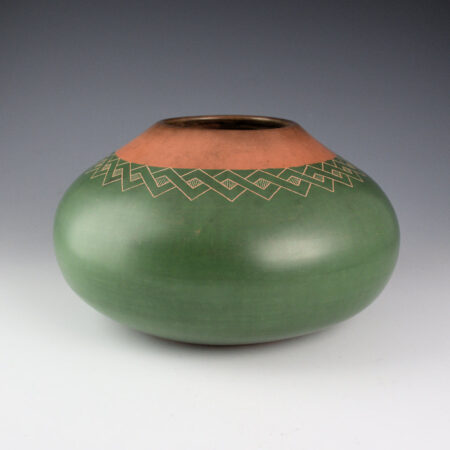 Alternative view of Soler, Lucho - Green Jar with Geometric Designs