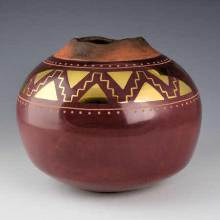 Soler, Lucho - "Jewelry in Clay" Maroon Jar
