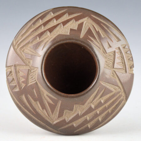 Alternative view of Naranjo, Marian Rose & Ernest - Small Jar with Stylized Double Avanyu (1970s)