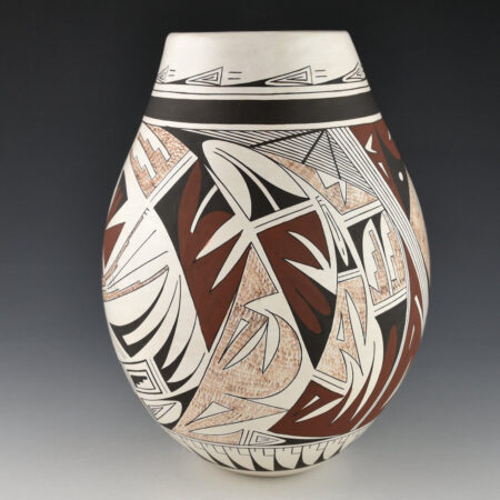 Alternative view of Navasie, Maynard & Veronica - 8" Tall Jar with Swirling Birds (1990s)
