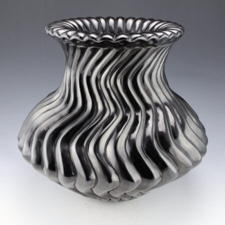 Youngblood, Nancy - 10" Tall 32 Rib "S" Swirl Rain Drop Rim Water Jar