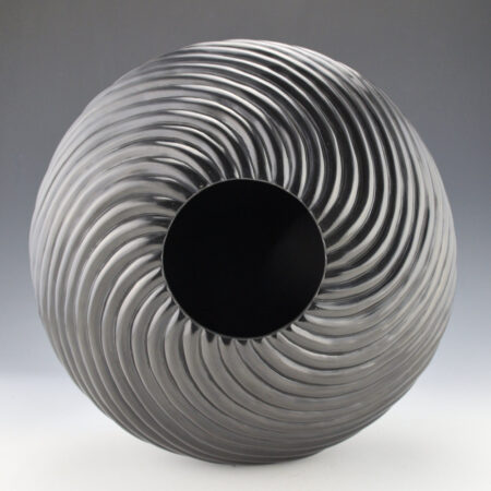 Alternative view of Youngblood, Nancy - 10" Wide Black 32 Rib Slant Swirl Melon Bowl