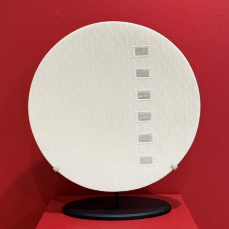 Duwyenie, Preston -16" Wide Plate 34 Rows of Shifting Sand Design and 6 Silver Insets