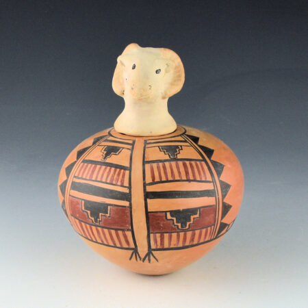 Nampeyo, Priscilla Namingha - Bowl with Shawl Designs Big Horn Sheep Lid (1980s)