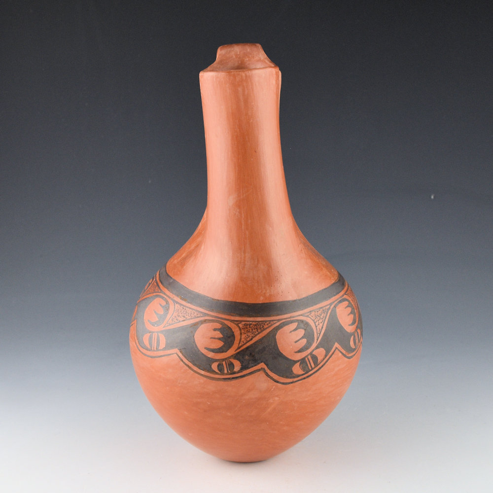 Nampeyo, Priscilla Namingha - Red Wedding Vase with Blackbird Migration Design (1980s) - Image 3