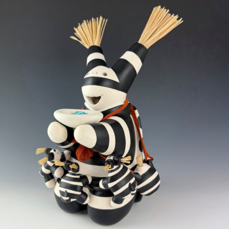 Alternative view of Chitto, Randall - Turtle Storyteller with Three Kids and Bowl of Turquoise