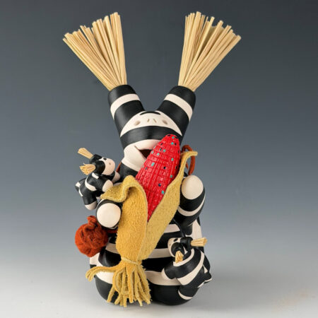 Chitto, Randall - Turtle Storyteller with Ear of Red Corn and Two Baby Turtles