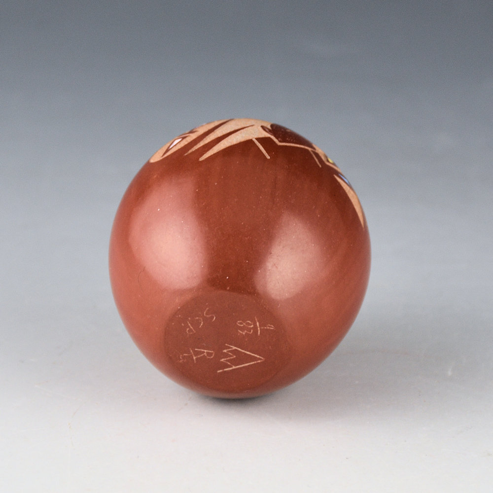 Tafoya, Ray - Tall Multi-Color Seedpot with Rabbits and Turquoise (1983) - Image 5