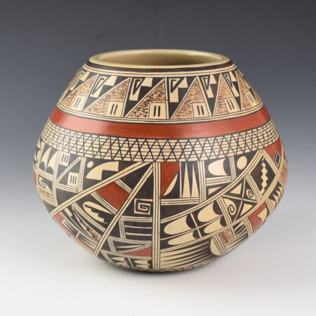 Huma, Rondina - Jar with Cloud Rim and Geometric Designs (1990s)