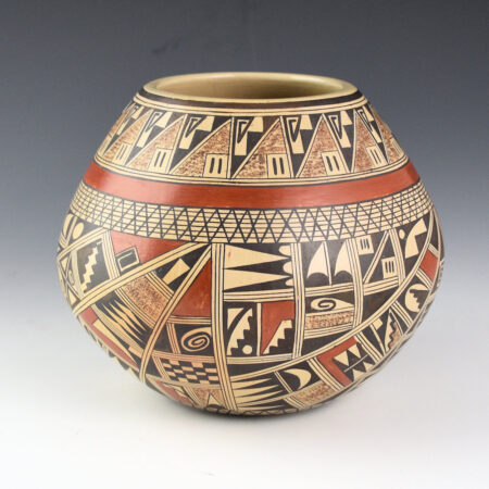 Alternative view of Huma, Rondina - Jar with Cloud Rim and Geometric Designs (1990s)