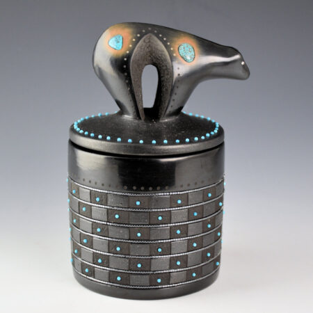 Alternative view of Sanchez, Russell  - Black and Sienna Bear Lid Cannister with 127 Inset Stones