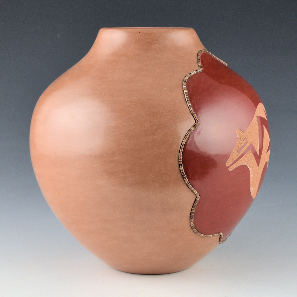 Sanchez, Russell - Red and Tan Jar with Heartline Bear (1990) - Image 2