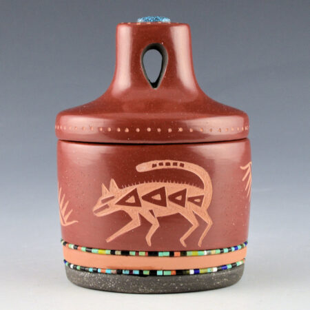 Sanchez, Russell  - Oval Box with Cougar and Lid (2016)