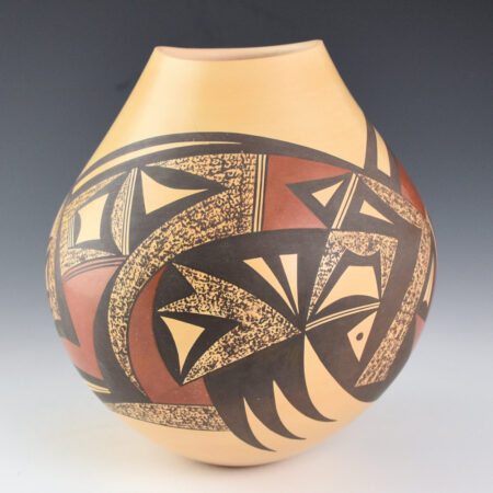 Lucas, Steve - Jar with Swirling Bird Wings and Asymmetric Rim (1990s)