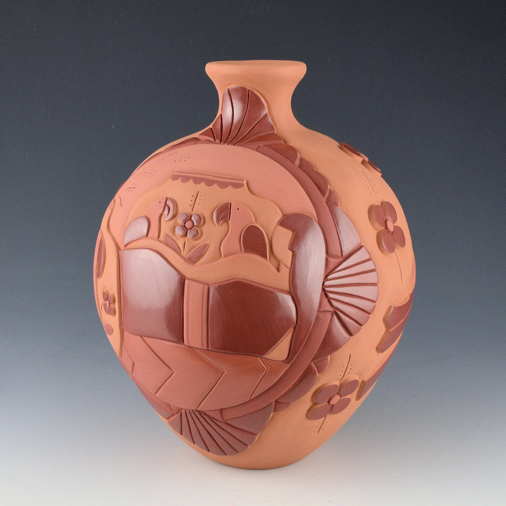 Garcia, Tammy - "After the Firing" Large Jar with Reclining Woman, Parrot Jars, and Parrots (2026) - Image 7