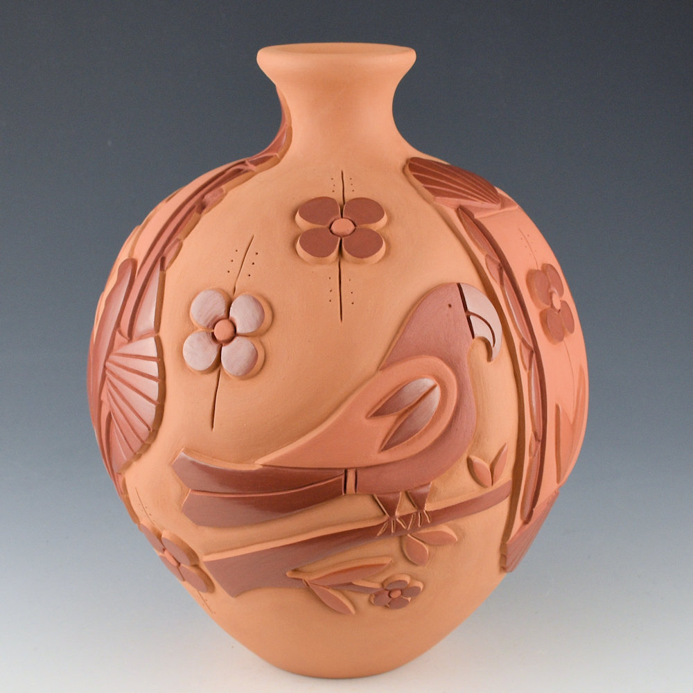 Garcia, Tammy - "After the Firing" Large Jar with Reclining Woman, Parrot Jars, and Parrots (2026) - Image 8