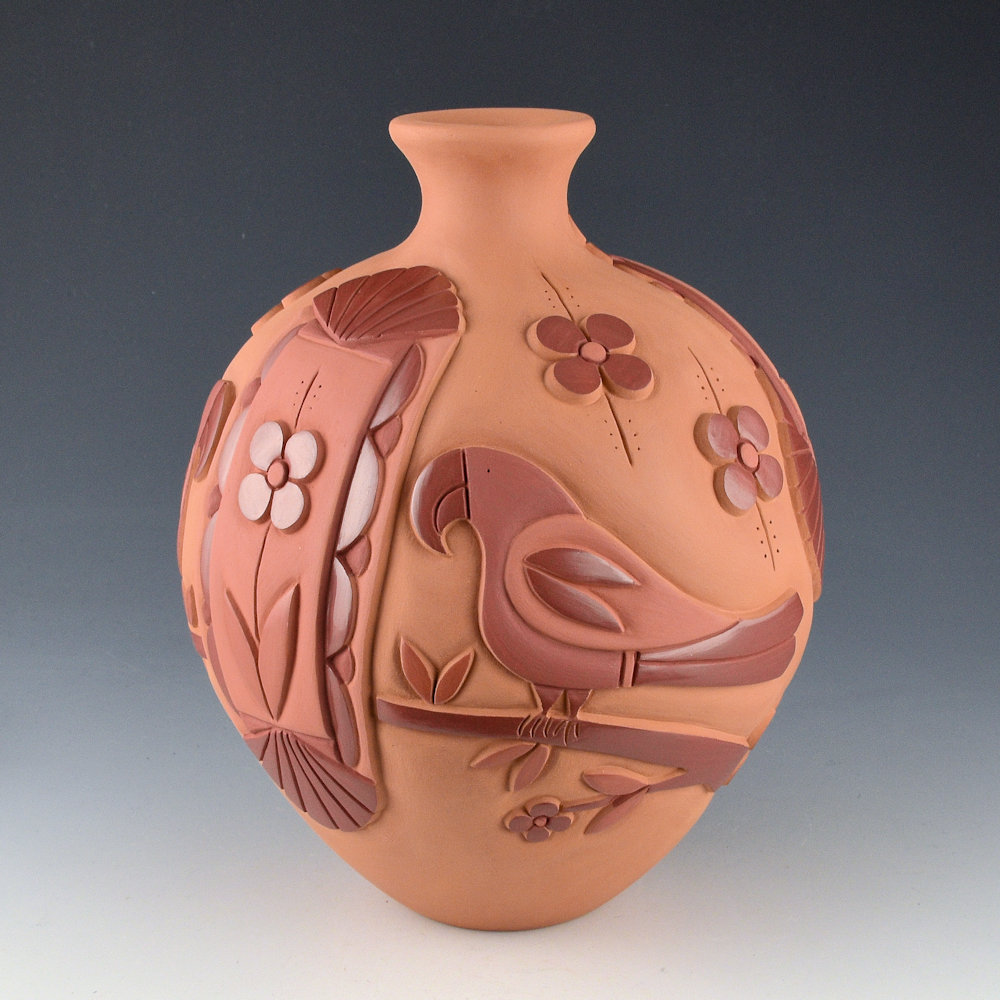 Garcia, Tammy - "After the Firing" Large Jar with Reclining Woman, Parrot Jars, and Parrots (2026) - Image 5