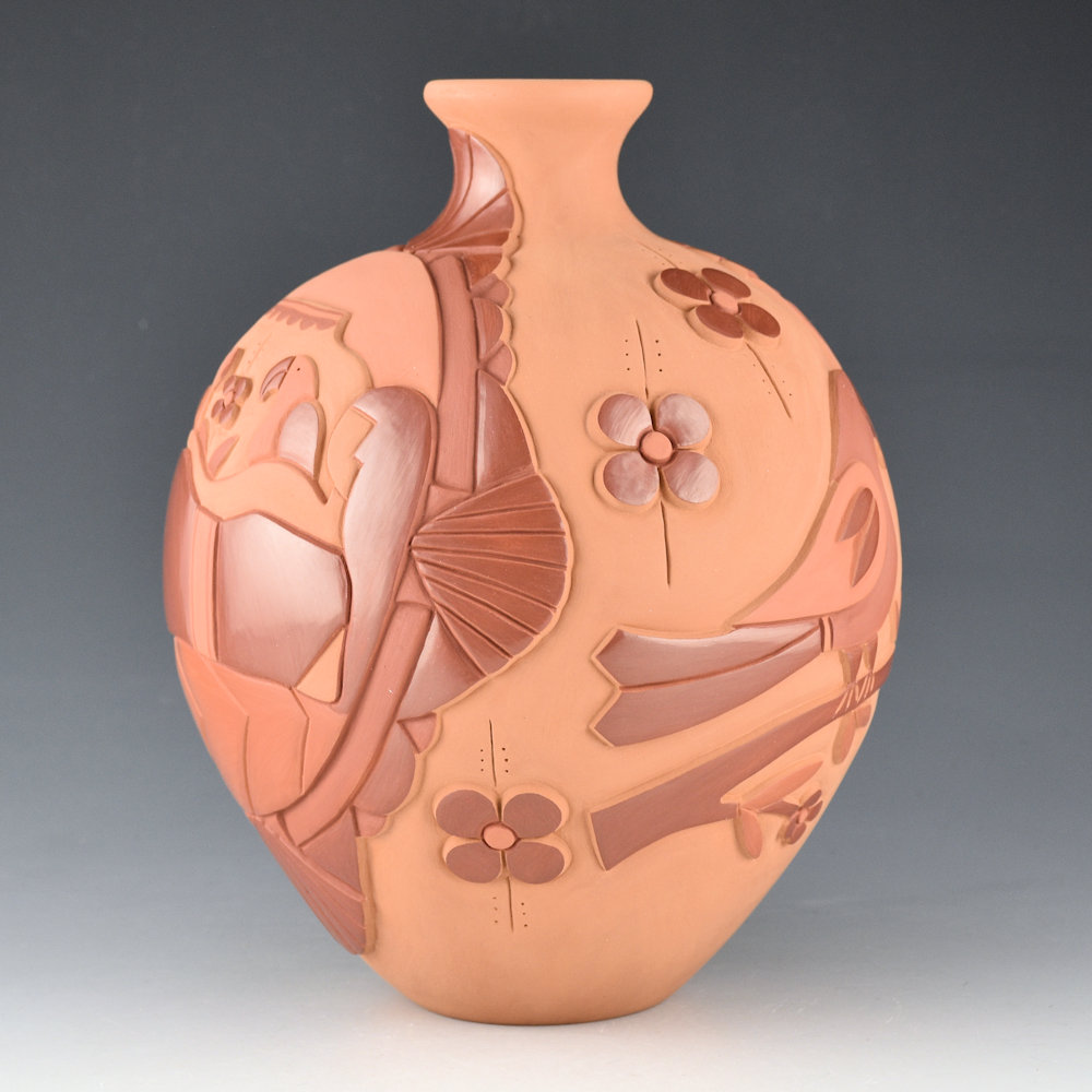 Garcia, Tammy - "After the Firing" Large Jar with Reclining Woman, Parrot Jars, and Parrots (2026) - Image 3