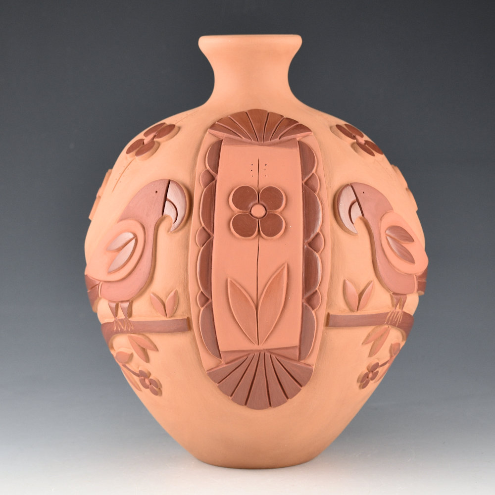 Garcia, Tammy - "After the Firing" Large Jar with Reclining Woman, Parrot Jars, and Parrots (2026) - Image 4