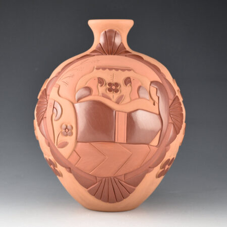 Garcia, Tammy - "After the Firing" Large Jar with Reclining Woman, Parrot Jars, and Parrots (2026)