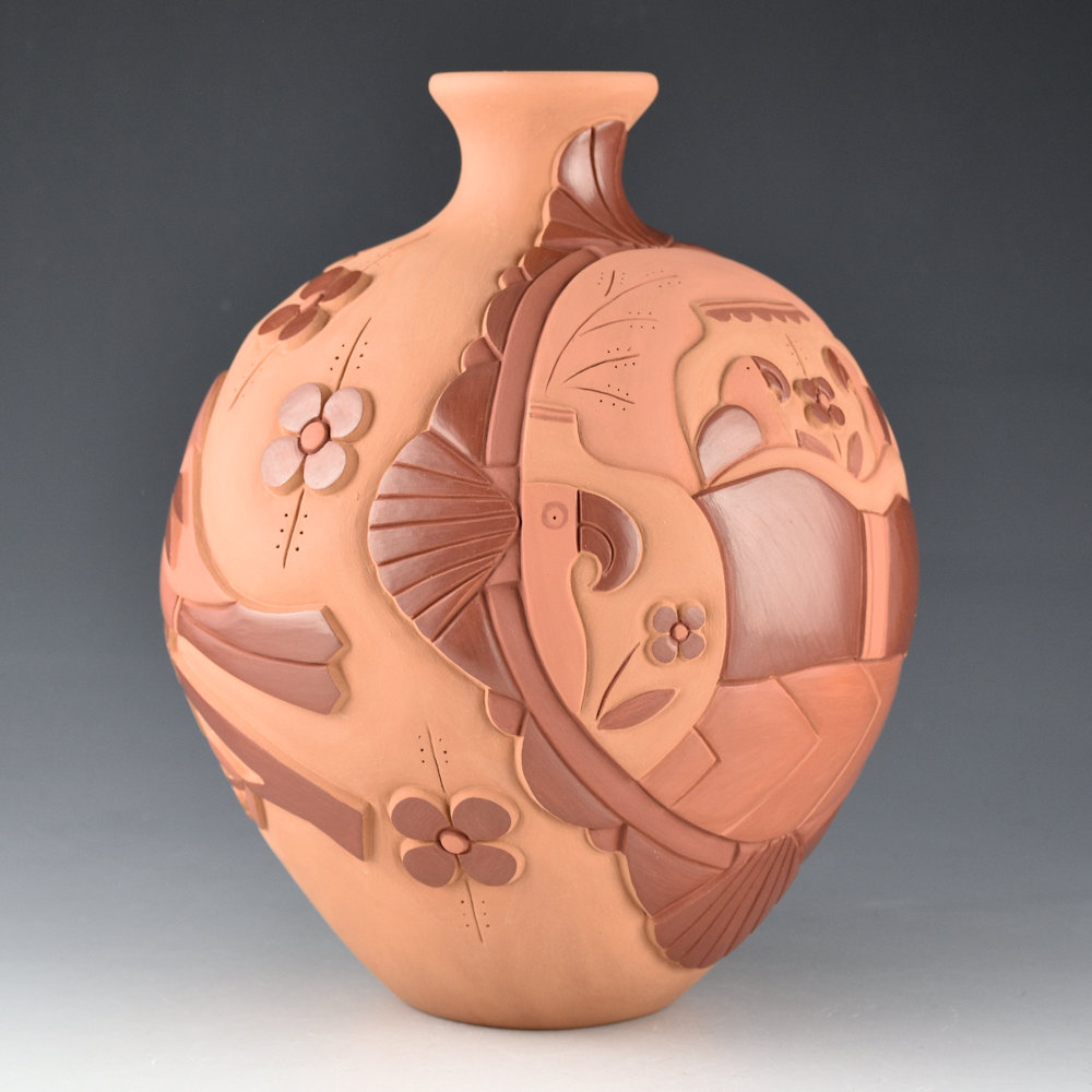 Garcia, Tammy - "After the Firing" Large Jar with Reclining Woman, Parrot Jars, and Parrots (2026) - Image 2