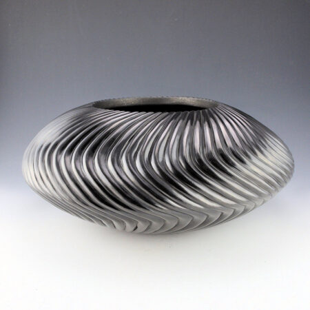 Youngblood, Nancy - 14" Wide 64 Rib "S" Swirl Melon Bowl