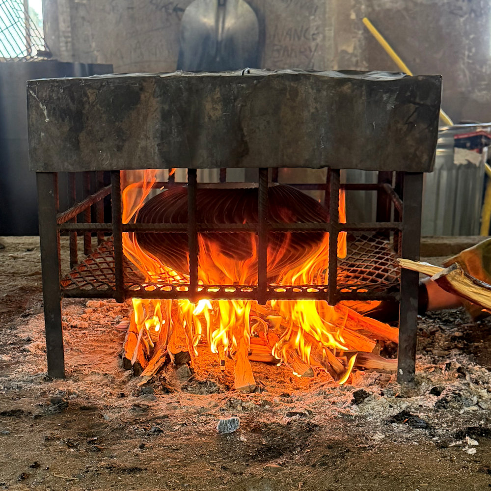 Youngblood, Nancy - 14" Wide 64 Rib "S" Swirl Melon Bowl - Image 9