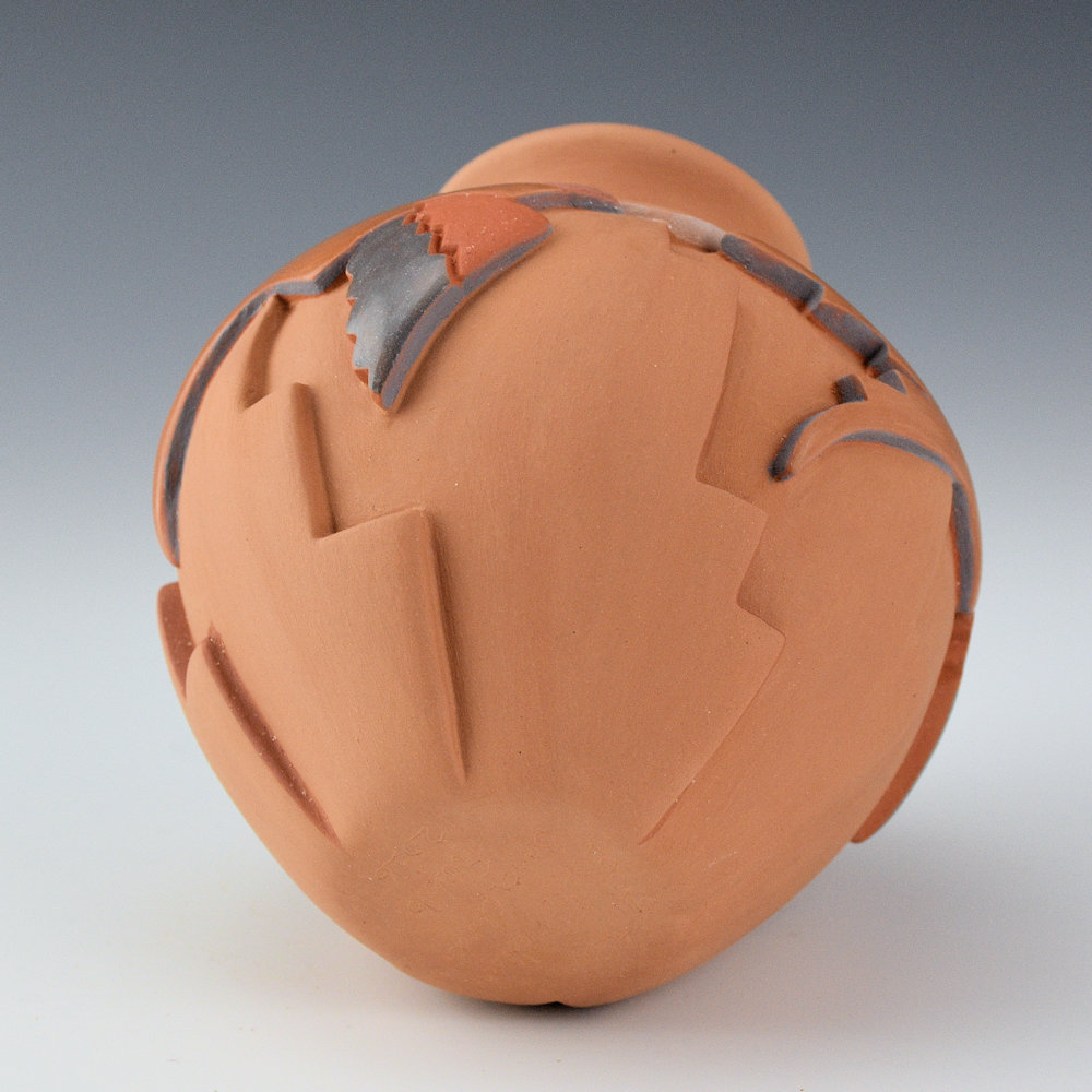 Borts-Medlock, Autumn - "Morning Flight" Polychrome Jar with Two Sparrows - Image 4