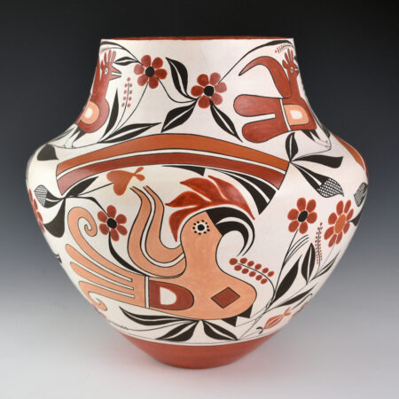 Cerno, Barbara and Joseph -Four Color Water Jar with Birds and Double Rainbows (2000s)
